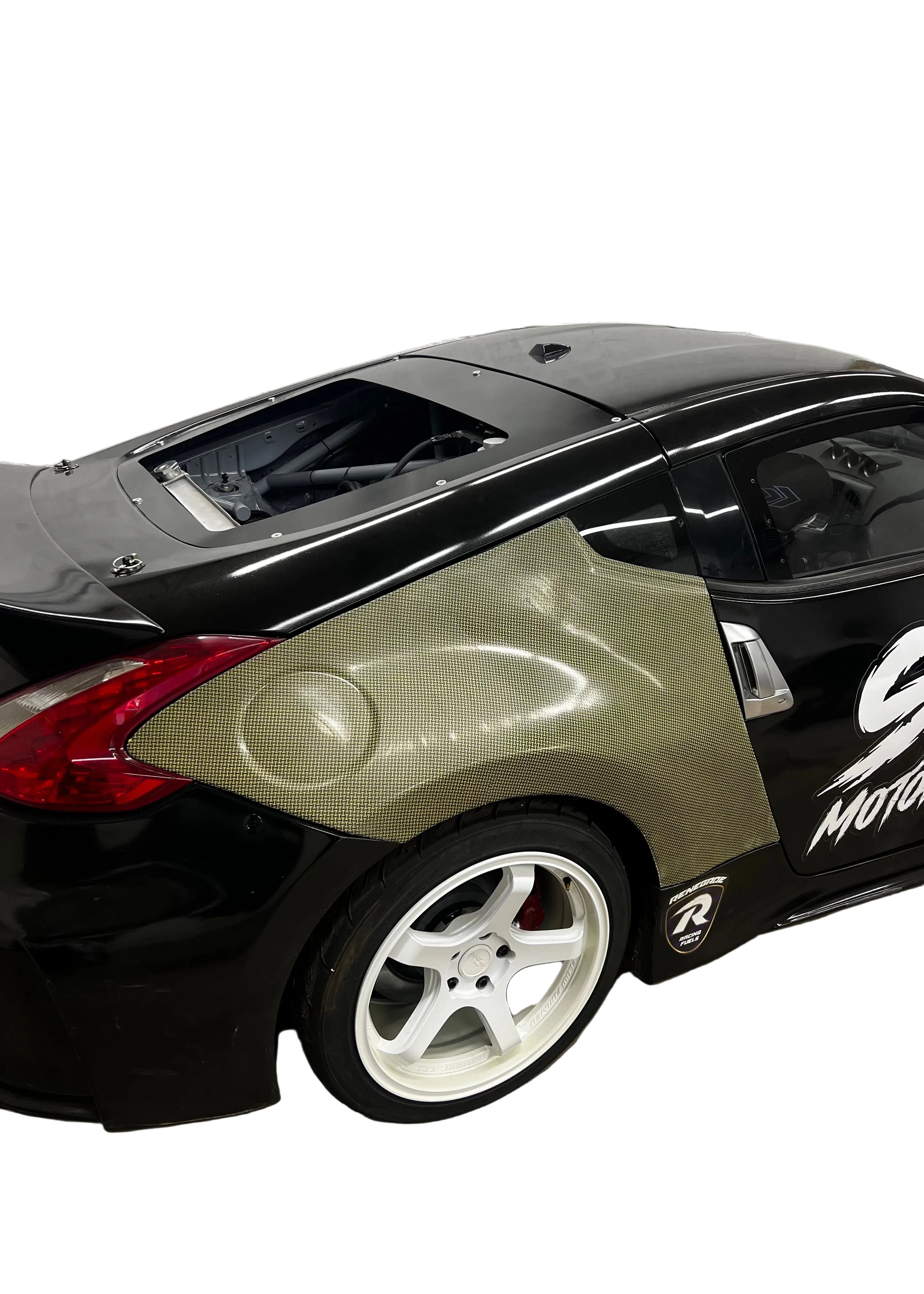CARBON KEVLAR 370Z Z34 REAR QUARTER OVERS +OMM